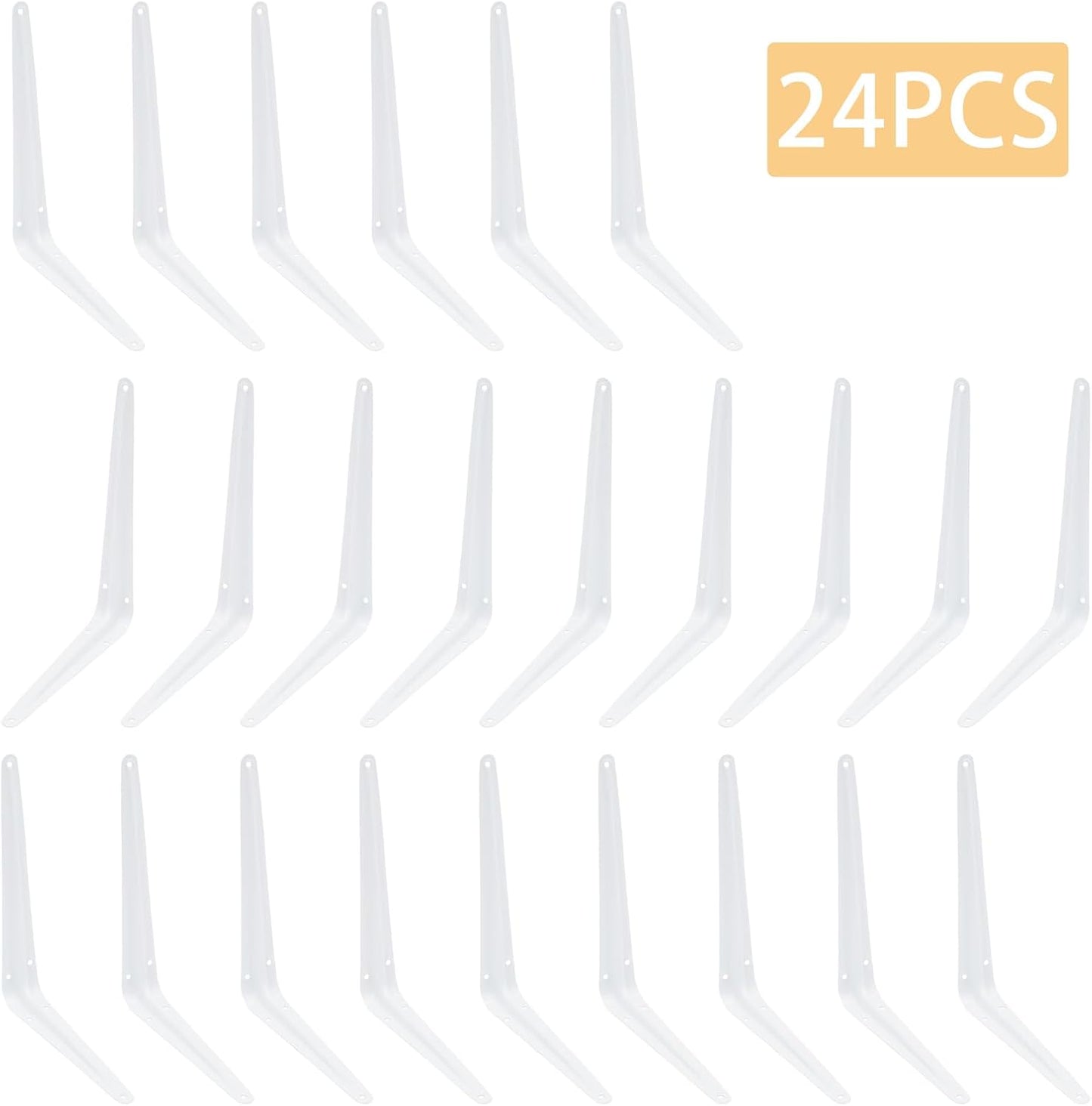 24Pcs 10 x 8 In White Shelf Brackets, Heavy-Duty, L Brackets