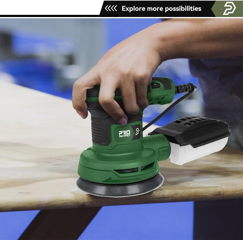 5-In Random Orbital Sander 8000-13000RPM, 2.6AMP Palm Sander 6 Variable Speeds, 21PCS Sandpapers
