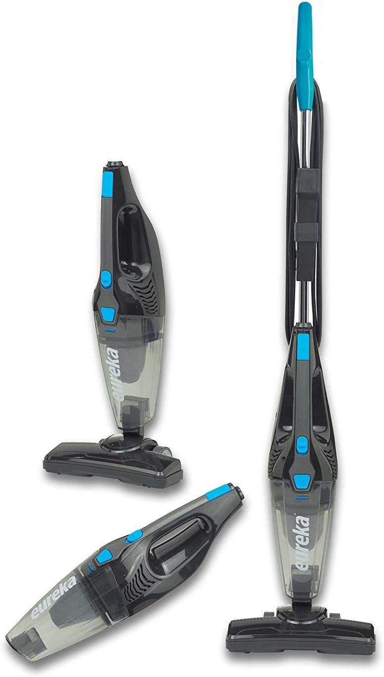 Eureka Lightweight Corded Stick 3 in 1 Vacuum Cleaner, Bagless, Crevice Tool, Hand Vac, Powerful