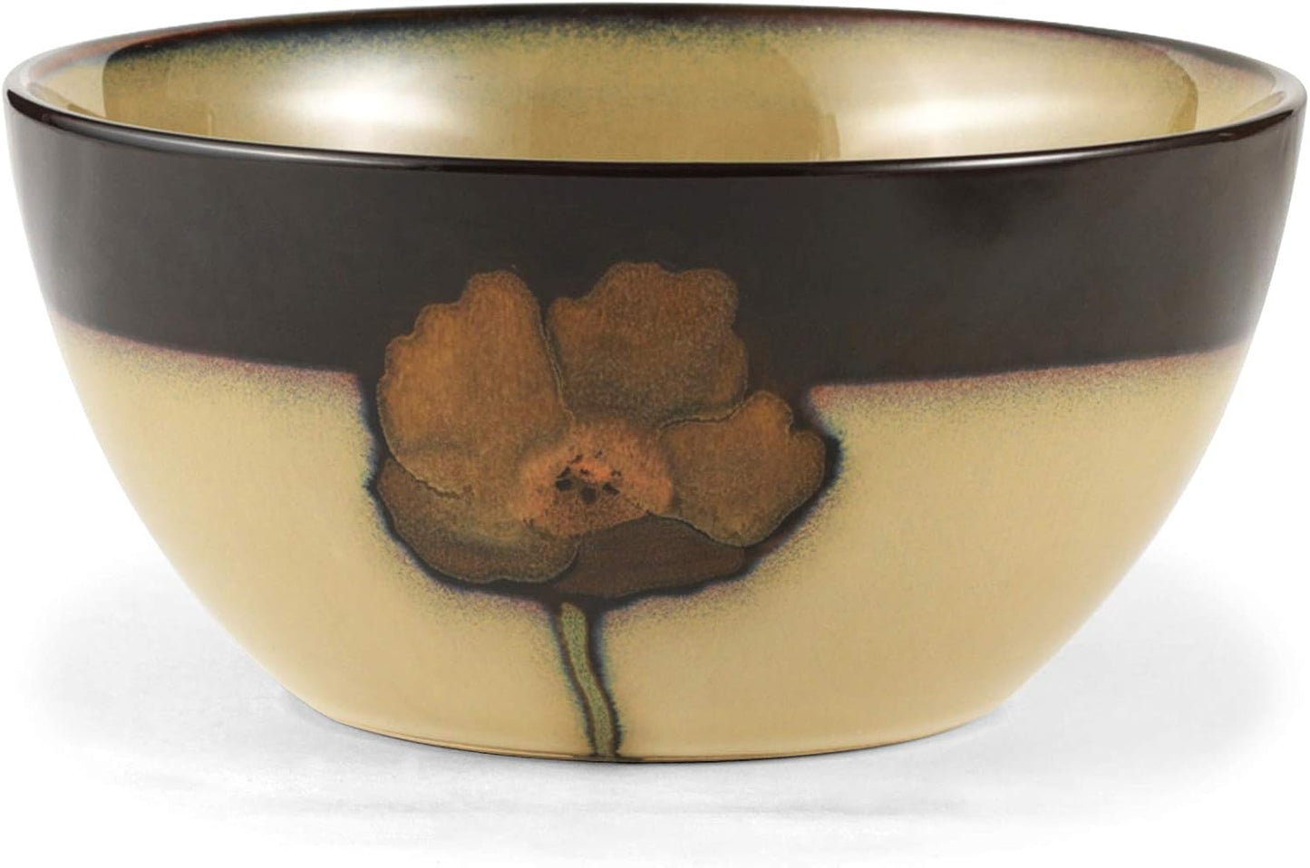 Painted Poppies 16-Piece Dinnerware Set, Service for 4, Floral Stoneware Plates, Bowls & Mugs