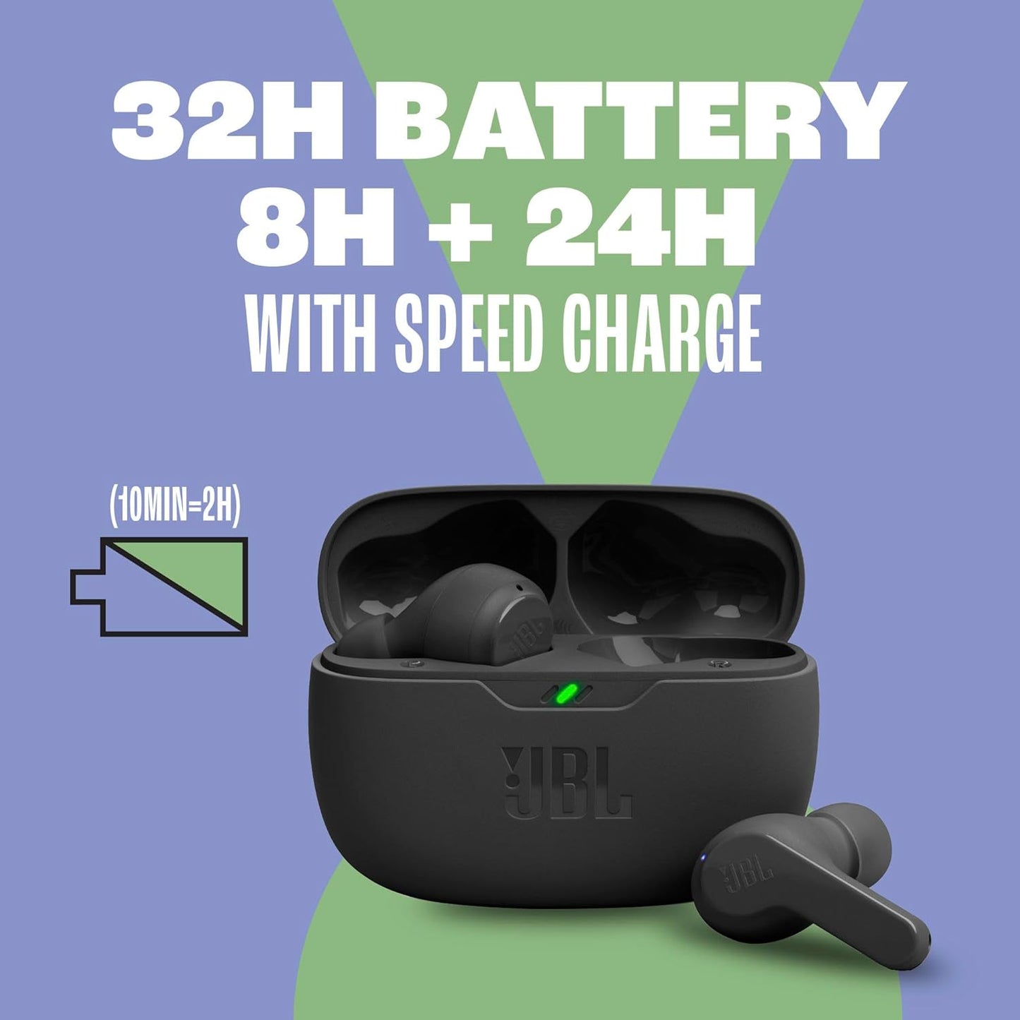 JBL Vibe Beam -Wireless Deep Bass Earbuds,Bluetooth 5.2,Water&Dust Resistant,Hands-free,32H battery