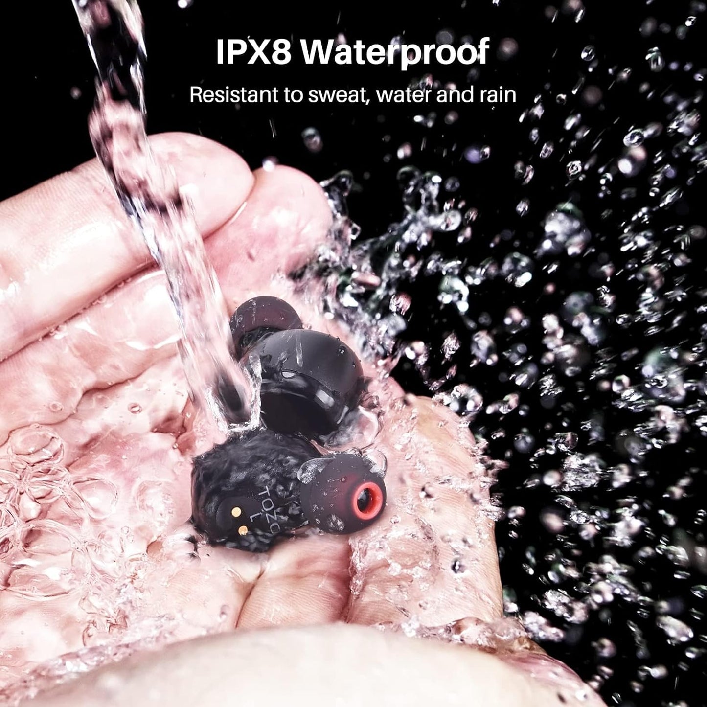 T6 Wireless Earbuds Bluetooth 5.3, 45H Playtime, IPX8 Waterproof, Stereo, Mic, Premium Deep Bass