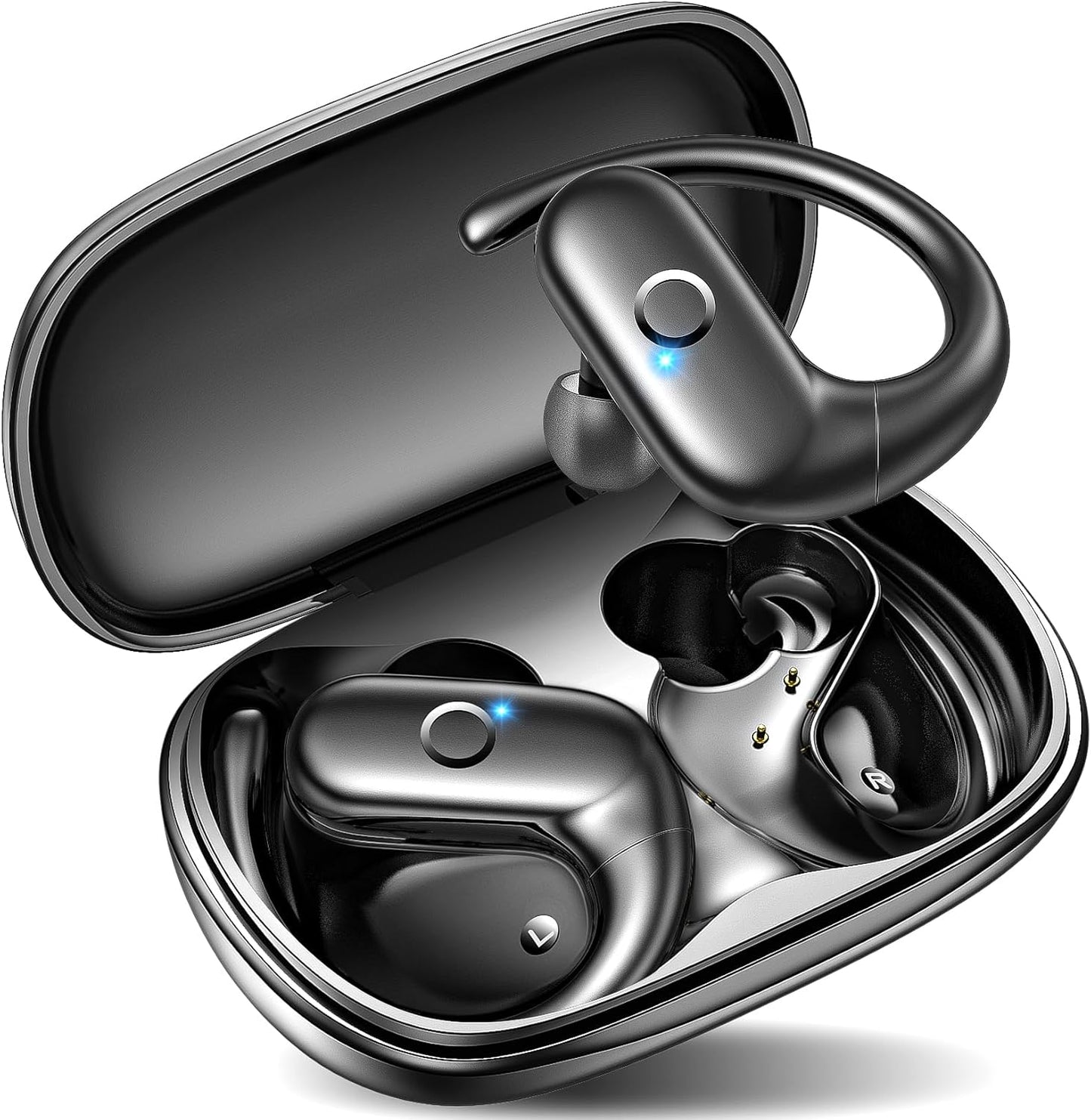Wireless Earbuds Bluetooth Over Ear, deep bass, 60Hrs Playtime, comfort fit, Earhooks