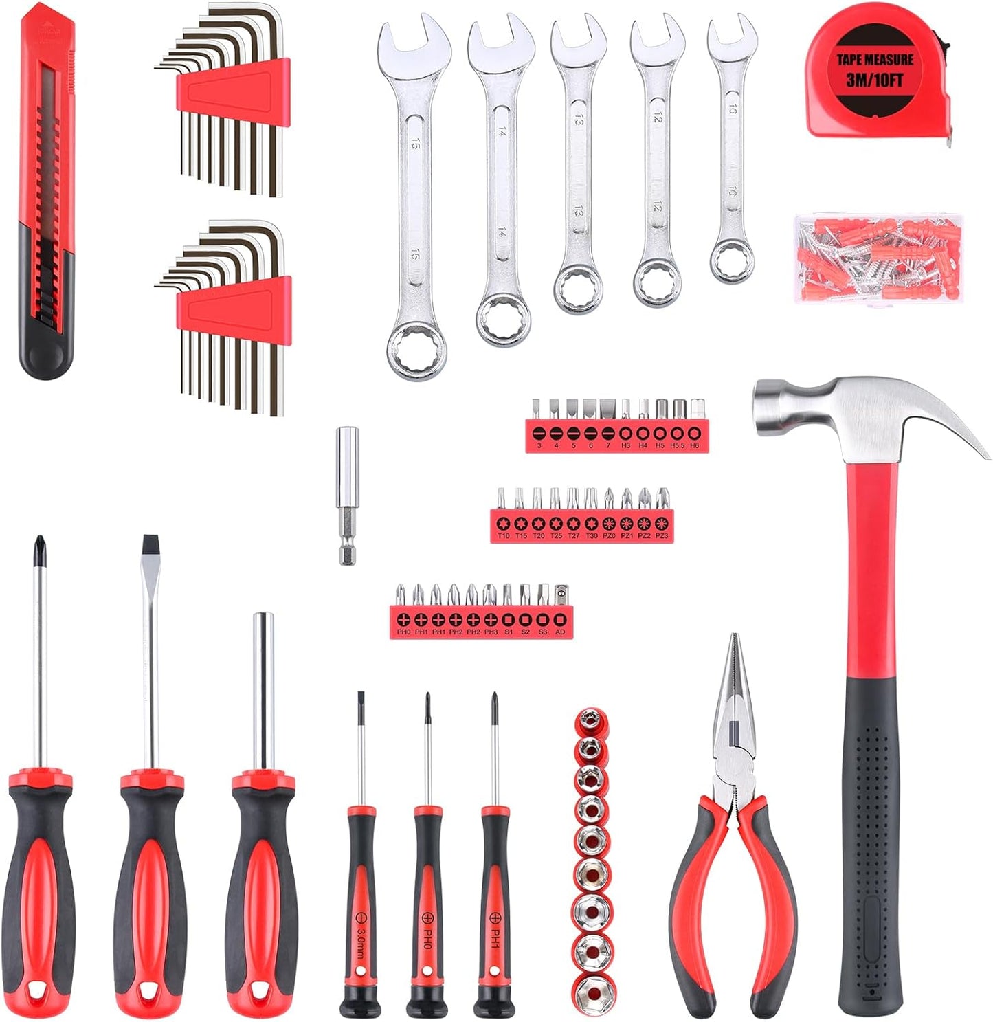 175-Piece Multi-Purpose Automotive and Household Tool Kit in Toolbox Storage Case