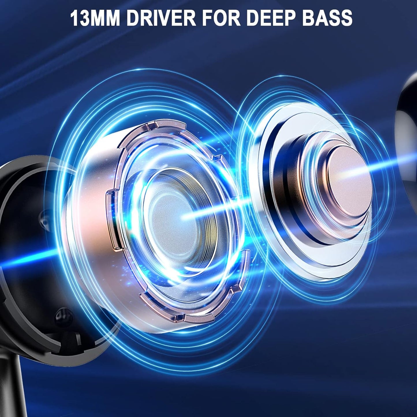Wireless Earbuds, Bluetooth 5.4 Power Display Bass Stereo, Noise Cancelling Mic, 40H Playback IP7