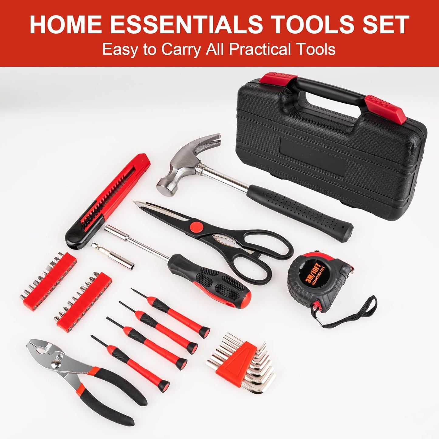 39PCS Tool Set for Home, Basic Household Apartment College Dorm Repair Tool Kit