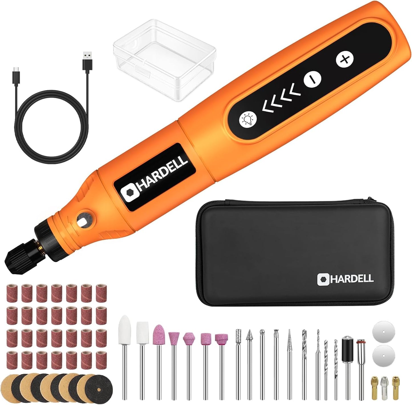 3.7V Mini Cordless Rotary Tool Kit, 5Speed, USB Charging, 61 Accessories, Sanding, Polishing & more