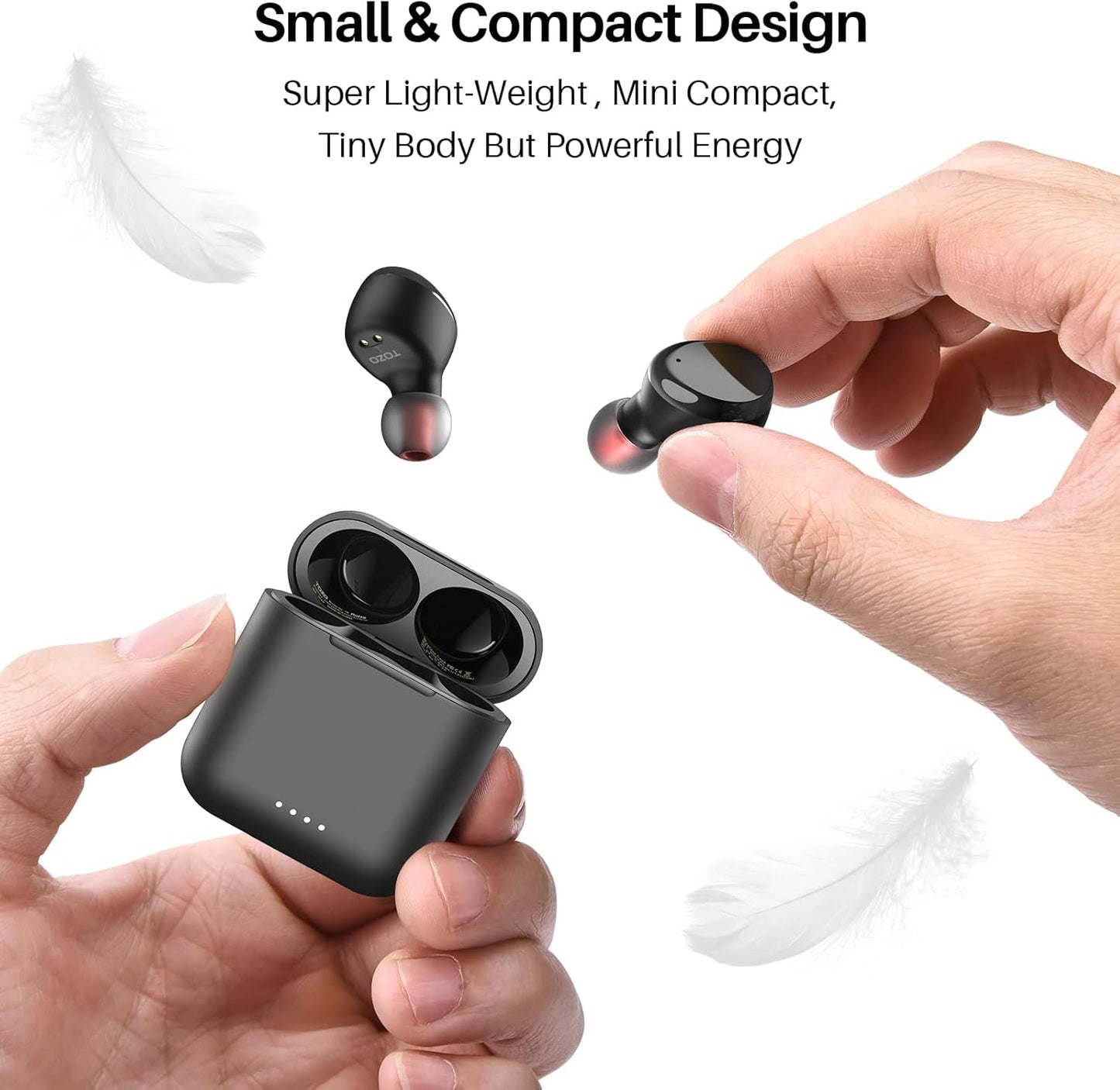 T6 Wireless Earbuds Bluetooth 5.3, 45H Playtime, IPX8 Waterproof, Stereo, Mic, Premium Deep Bass