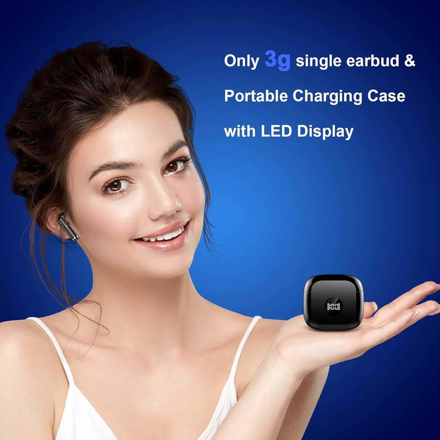 Wireless Earbuds, Bluetooth 5.4 Power Display Bass Stereo, Noise Cancelling Mic, 40H Playback IP7