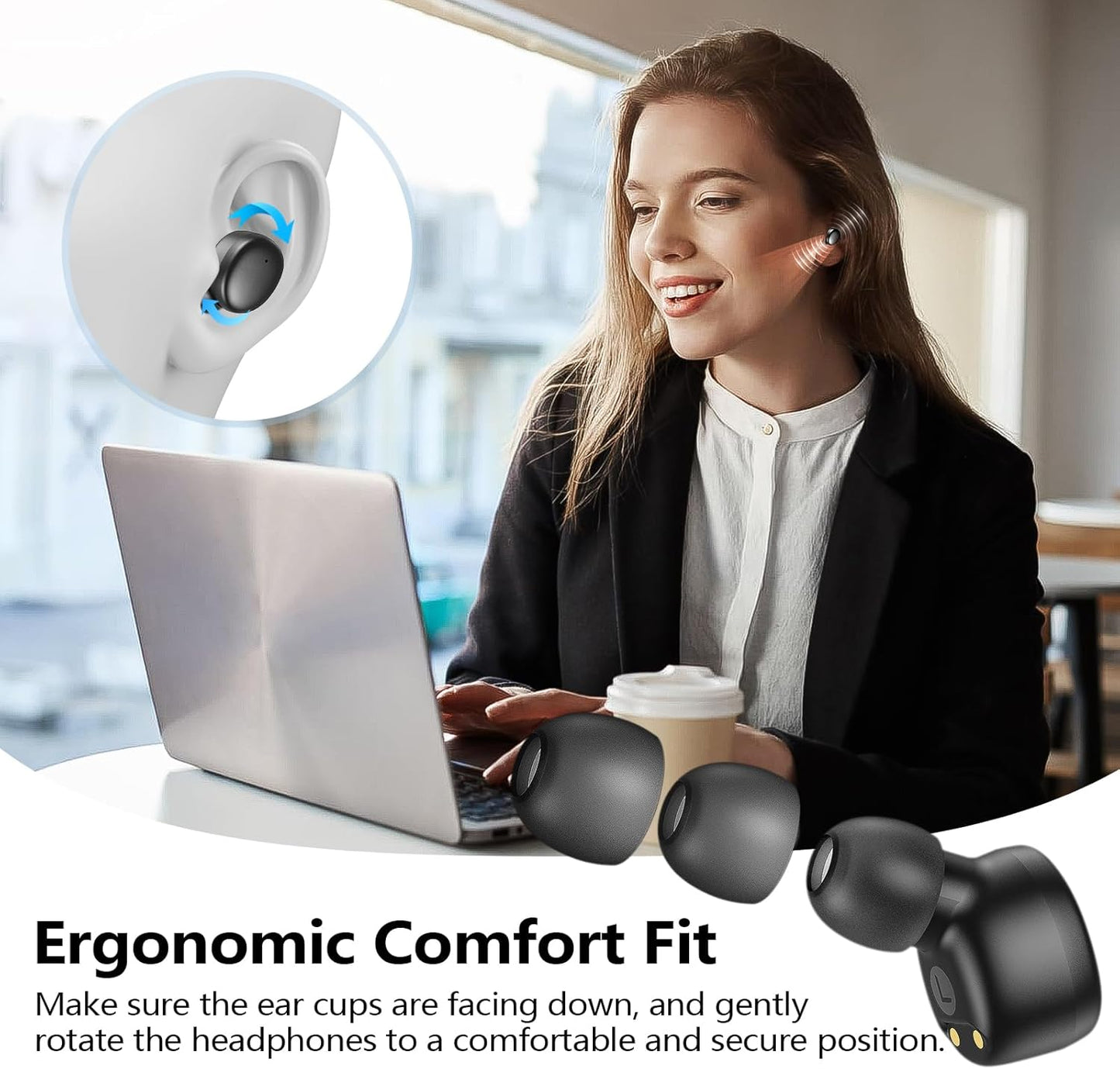 Wireless Earbuds Bluetooth 5.3 in Ear Buds Light Weight,Deep Bass,Built in Mics, Clear calls