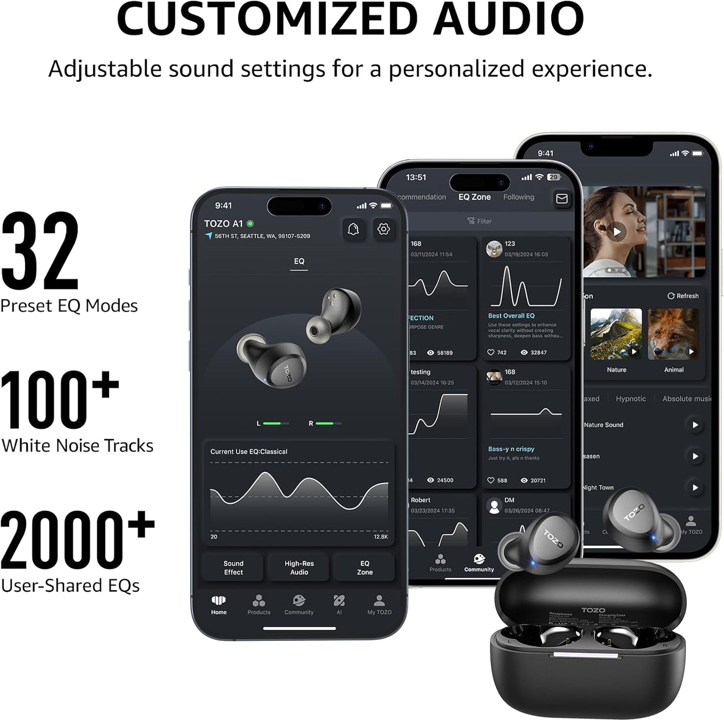 Wireless Earbuds Bluetooth 5.3 Light Weight in Ear IPX5 ,Mic AI Calls, Premium Bass, Charging Case