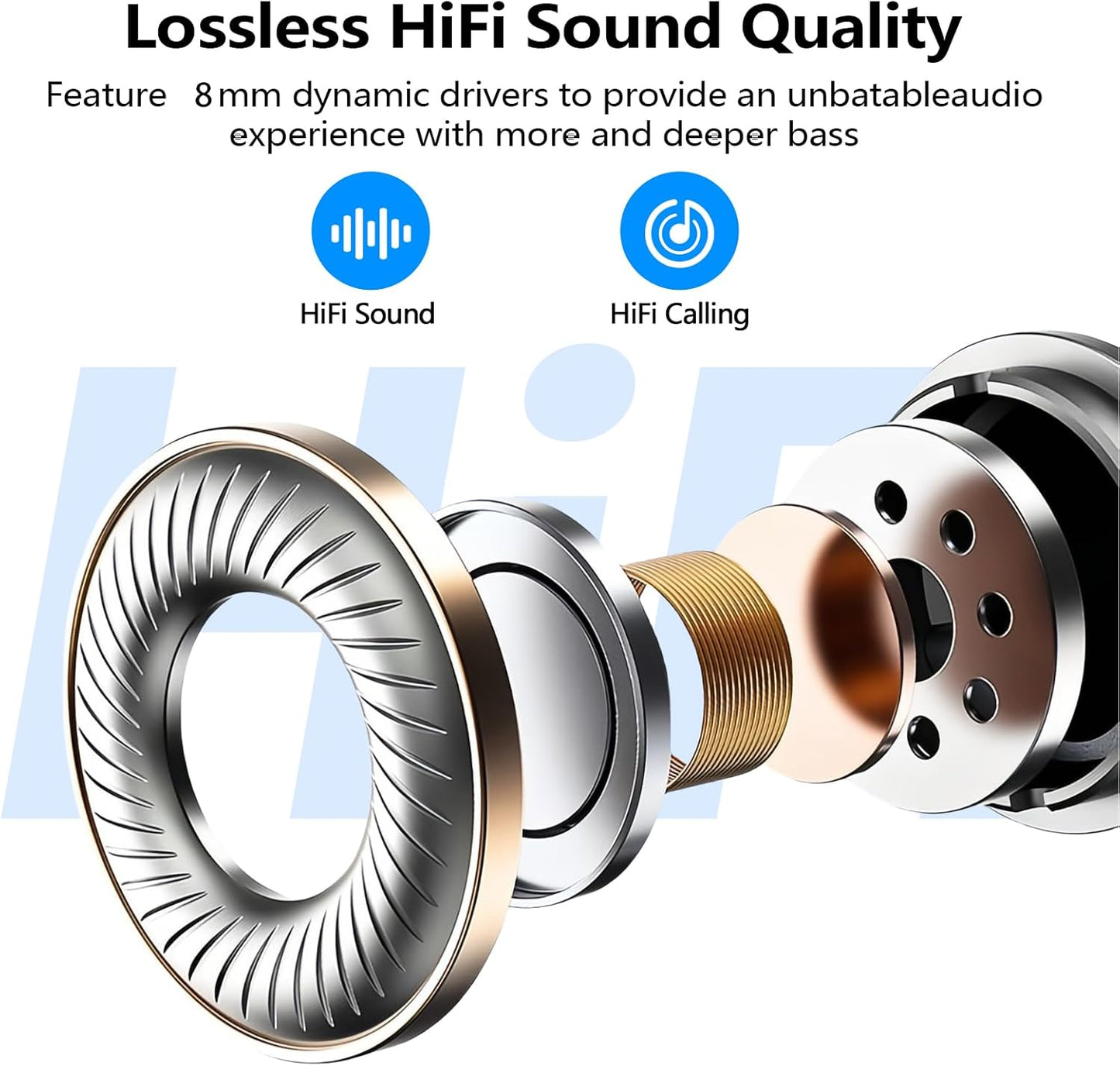 Wireless Earbuds Bluetooth 5.3 in Ear Buds Light Weight,Deep Bass,Built in Mics, Clear calls