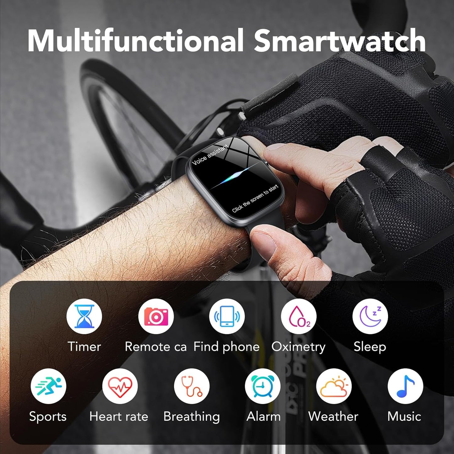 Smart Watch Answer/Make Call 115+ Sports/Heart Rate/SpO2/Pedometer/Sleep Monitor, IP68 Waterproof