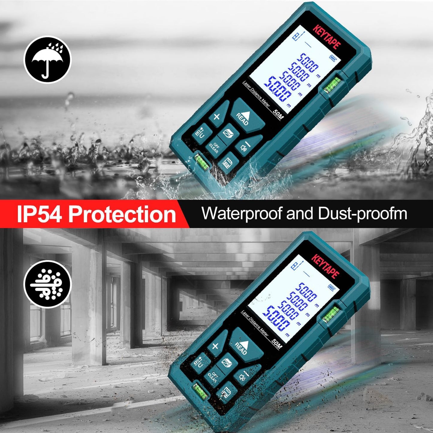 Laser Measure 328ft Real Time, Upgraded M/in/FT/FT+in Unit Switching Backlit LCD & DT100
