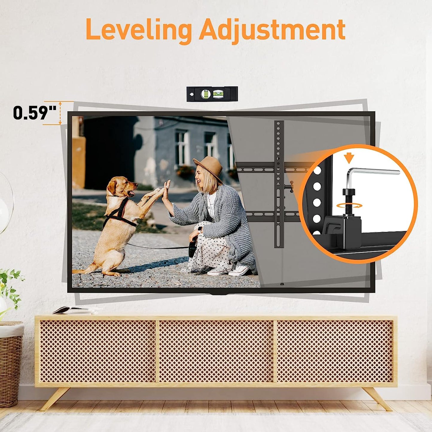 TV Wall Mount 37-75 Inch TVs, Holds up to 120 lbs, Universal, Adjustable Tilt, Fits 8"-24" Studs