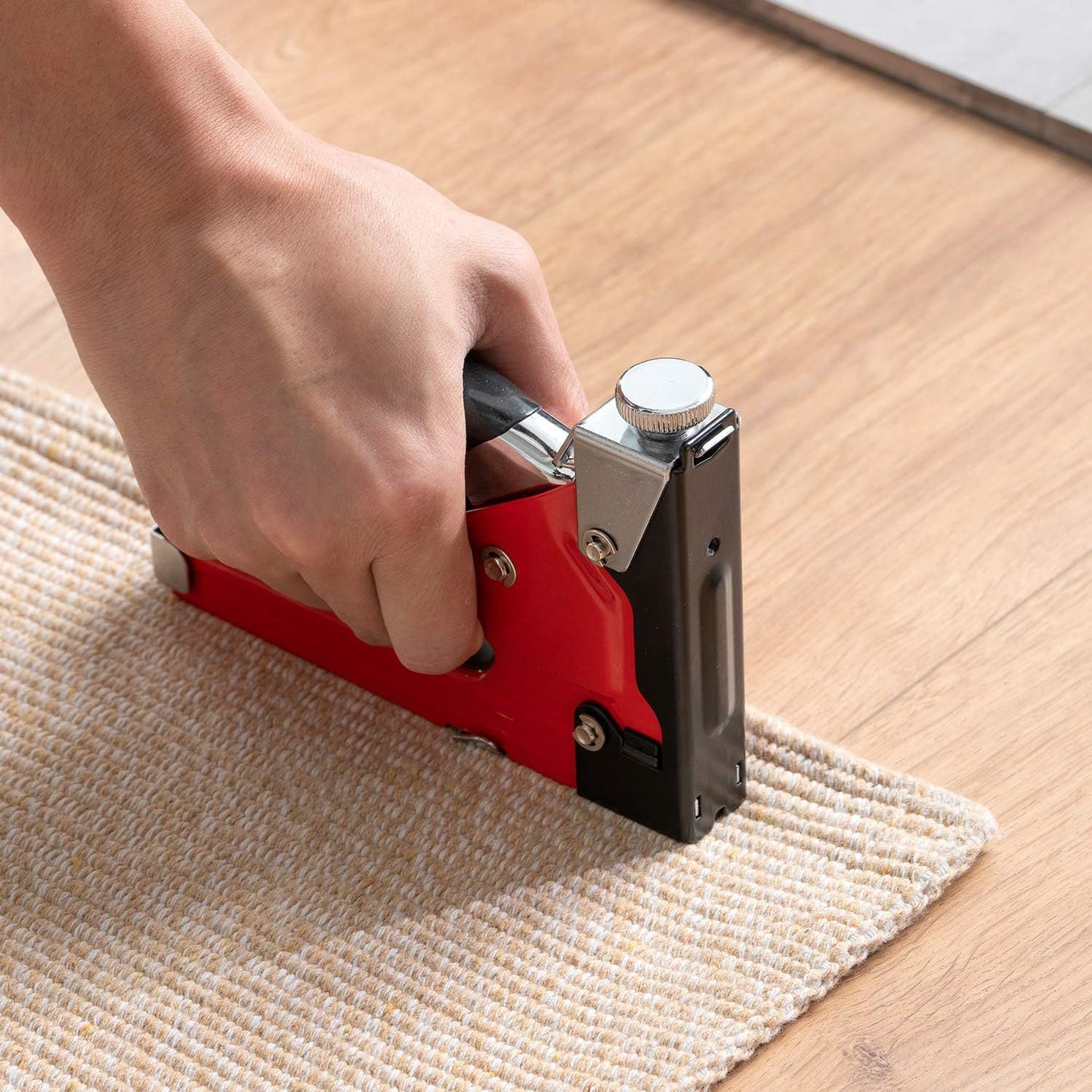 4 in 1 Stapler Gun with 6000 Staples, Remover, Manual Brad Nailer Power Adjustment