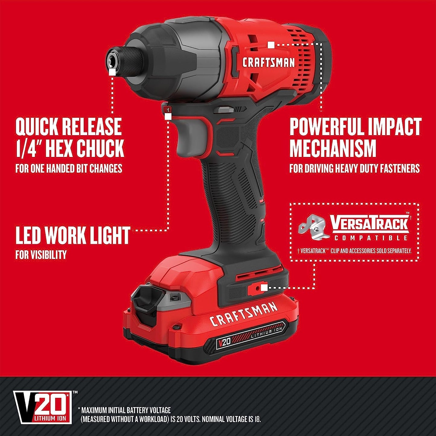 V20 MAX Cordless Drill & Impact Driver, Power Tool Combo Kit, 2 Batteries & Charger