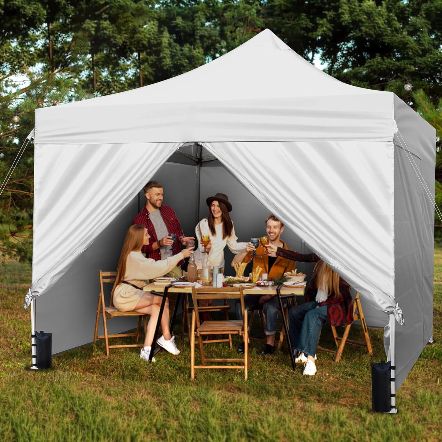 Pop Up Canopy Tent Instant Shelter, Portable Outdoor Sun Shade 10x10 with Sidewalls