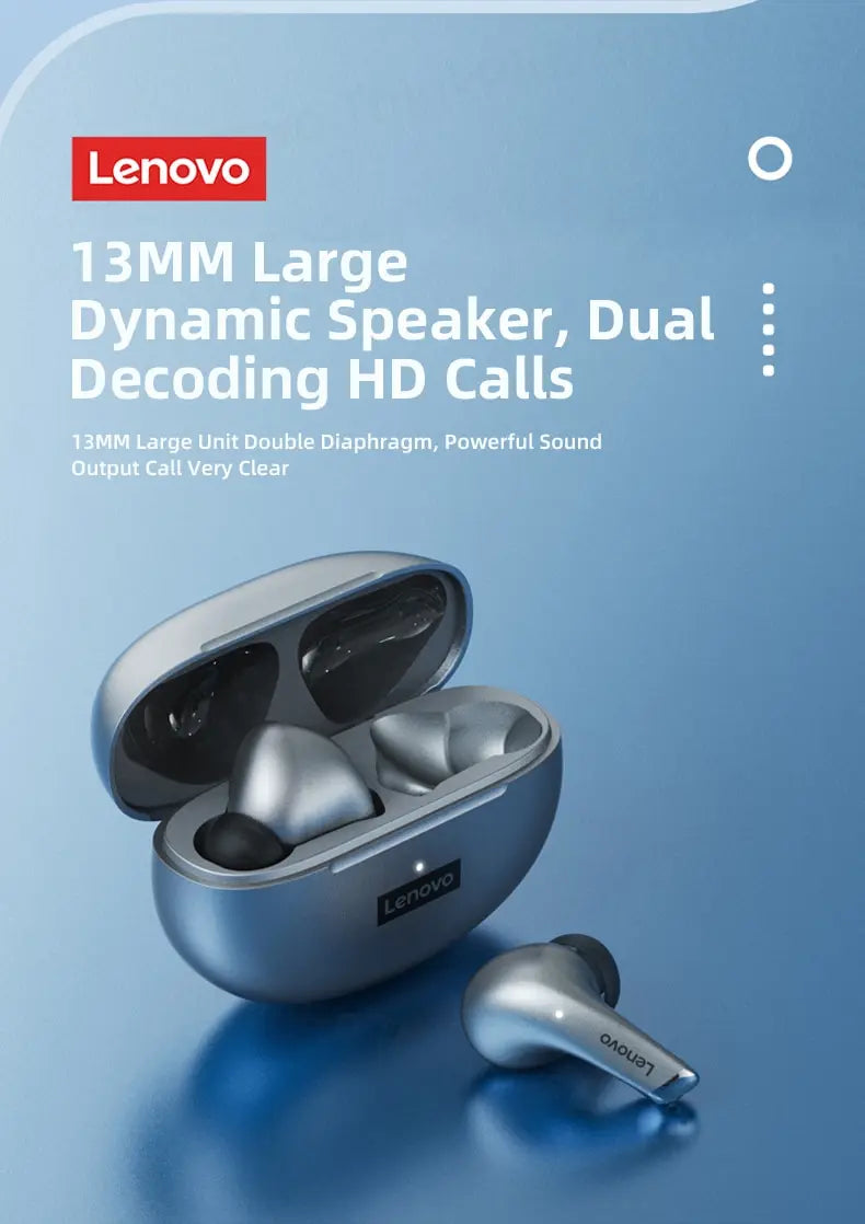 Lenovo LP5 Wireless Bluetooth Earbuds HiFi Music Waterproof Headset With Mic