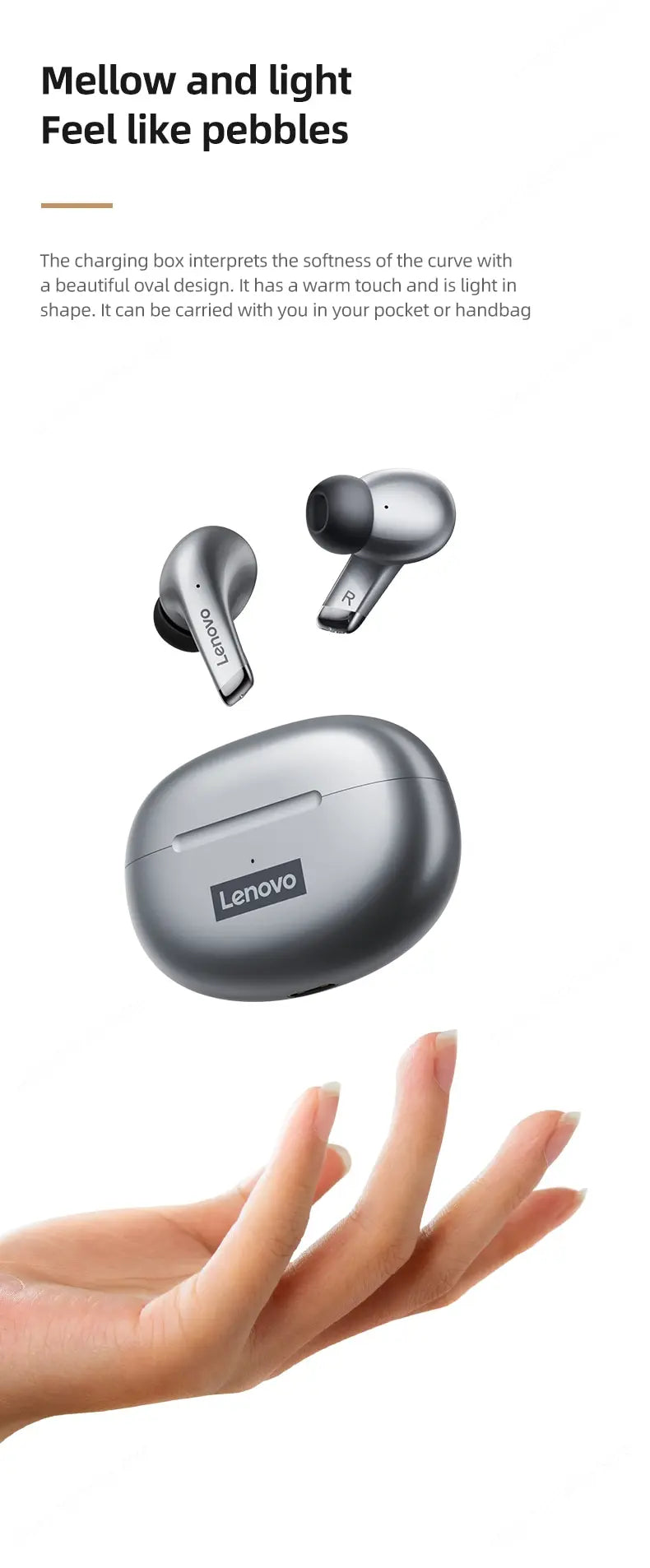 Lenovo LP5 Wireless Bluetooth Earbuds HiFi Music Waterproof Headset With Mic