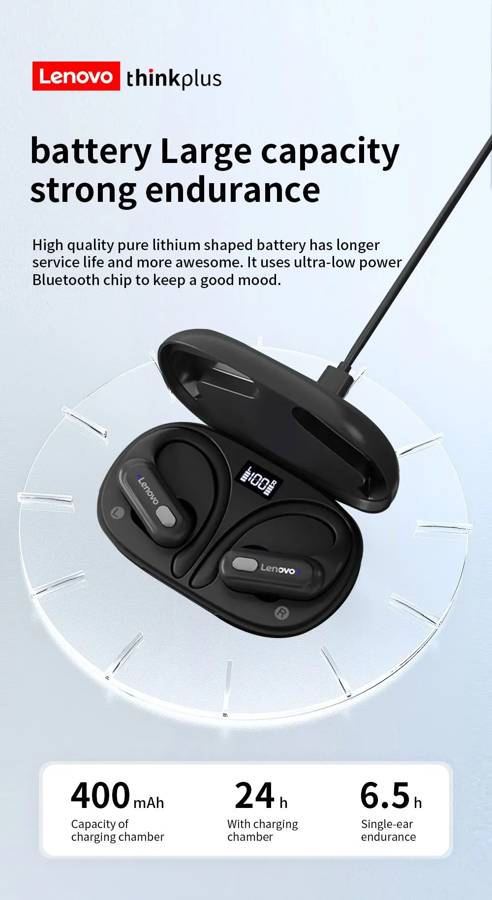 Lenovo Thinkplus Wireless Earphone XT60B, Sport, Touch, TWS, Mic, Noise Reduction, Waterproof