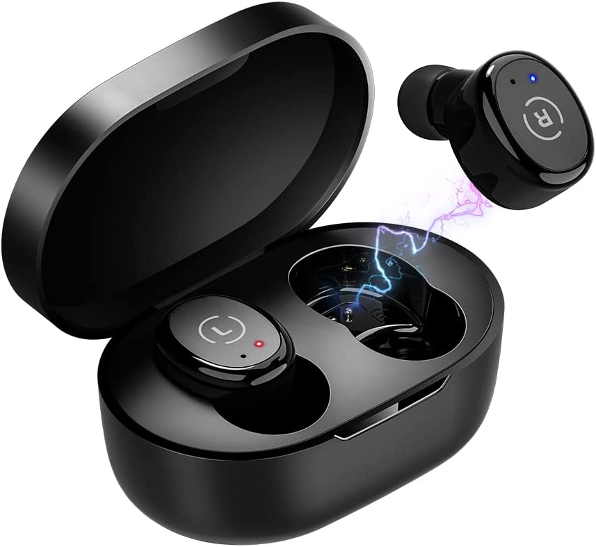 Wireless Earbuds Bluetooth 5.0 Light-Weight, Touch Control, Wireless Charging Case IPX8 Waterproof