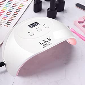UV Light for Nails, Nail Dryer 72 W Professional Nail UV Light for Gel Polish with 3 Timers
