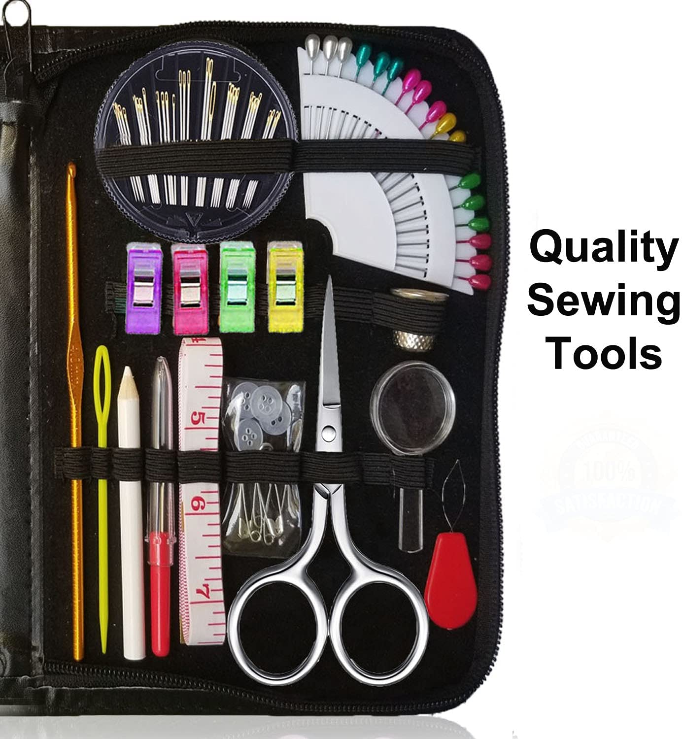 Sewing KIT, Premium Sewing Supplies, XL Spools of Thread, Most Useful Colors (Rainbow)