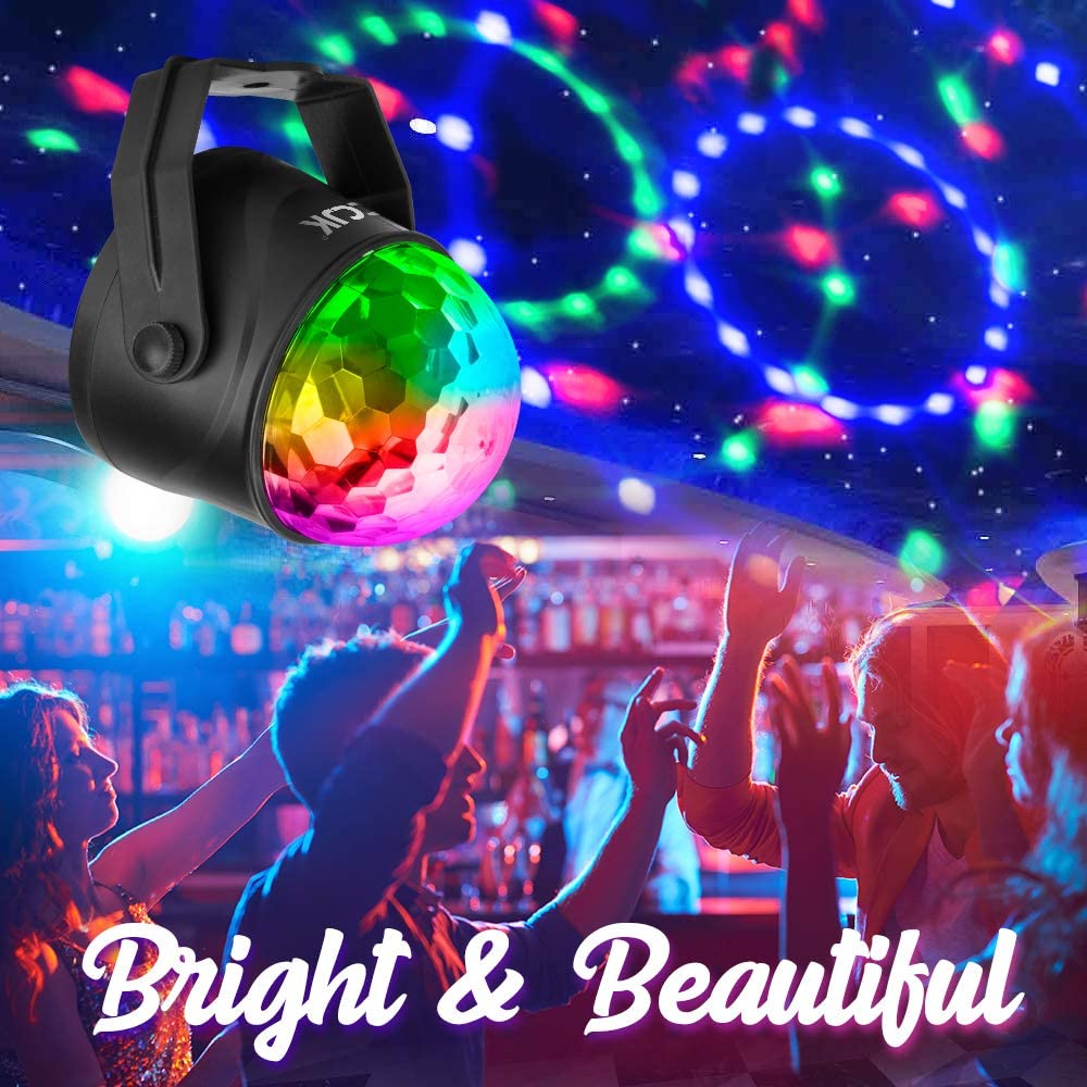 Disco Party Ball Lights, Sound Activated with Remote Control 7 Color RGB Disco Strobe Light