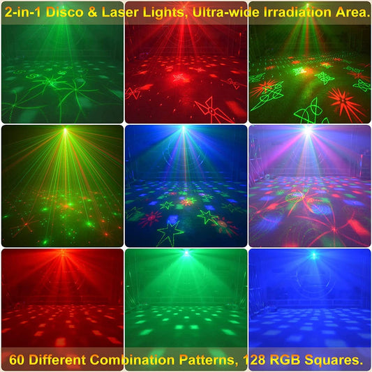 Party Strobe Lights Rechargeable Battery Powered, Sound Activated, Remote Control