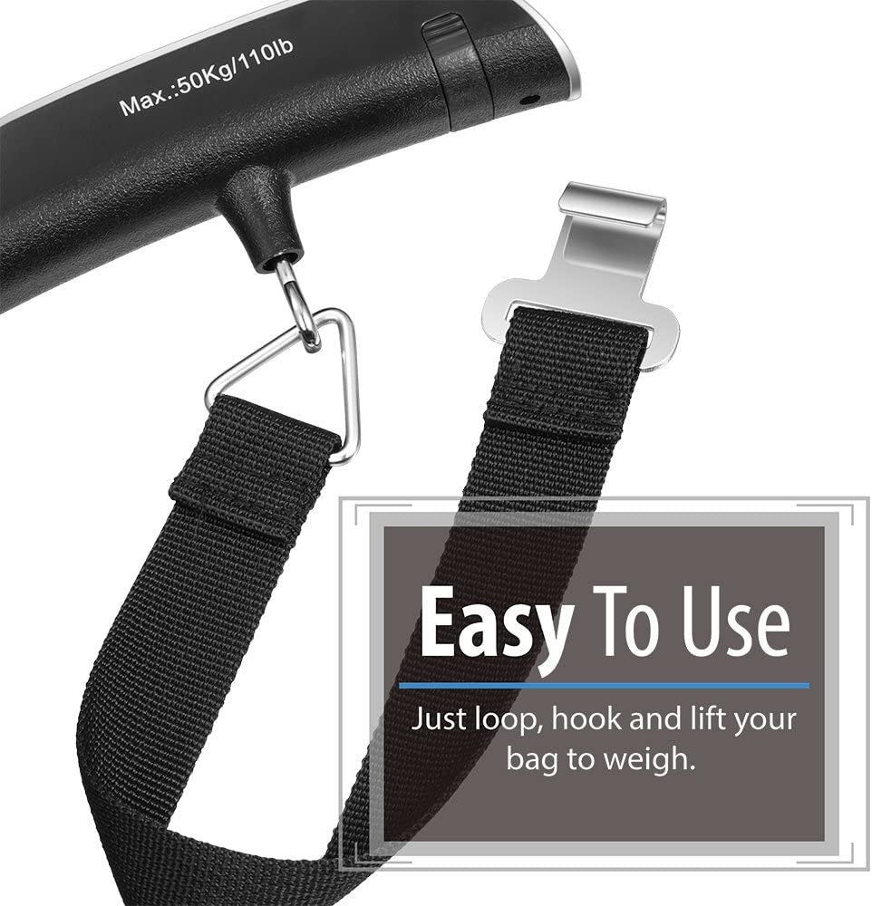 Digital Luggage Scale, LCD Display Baggage Scale,110lbs Capacity, Tare Function