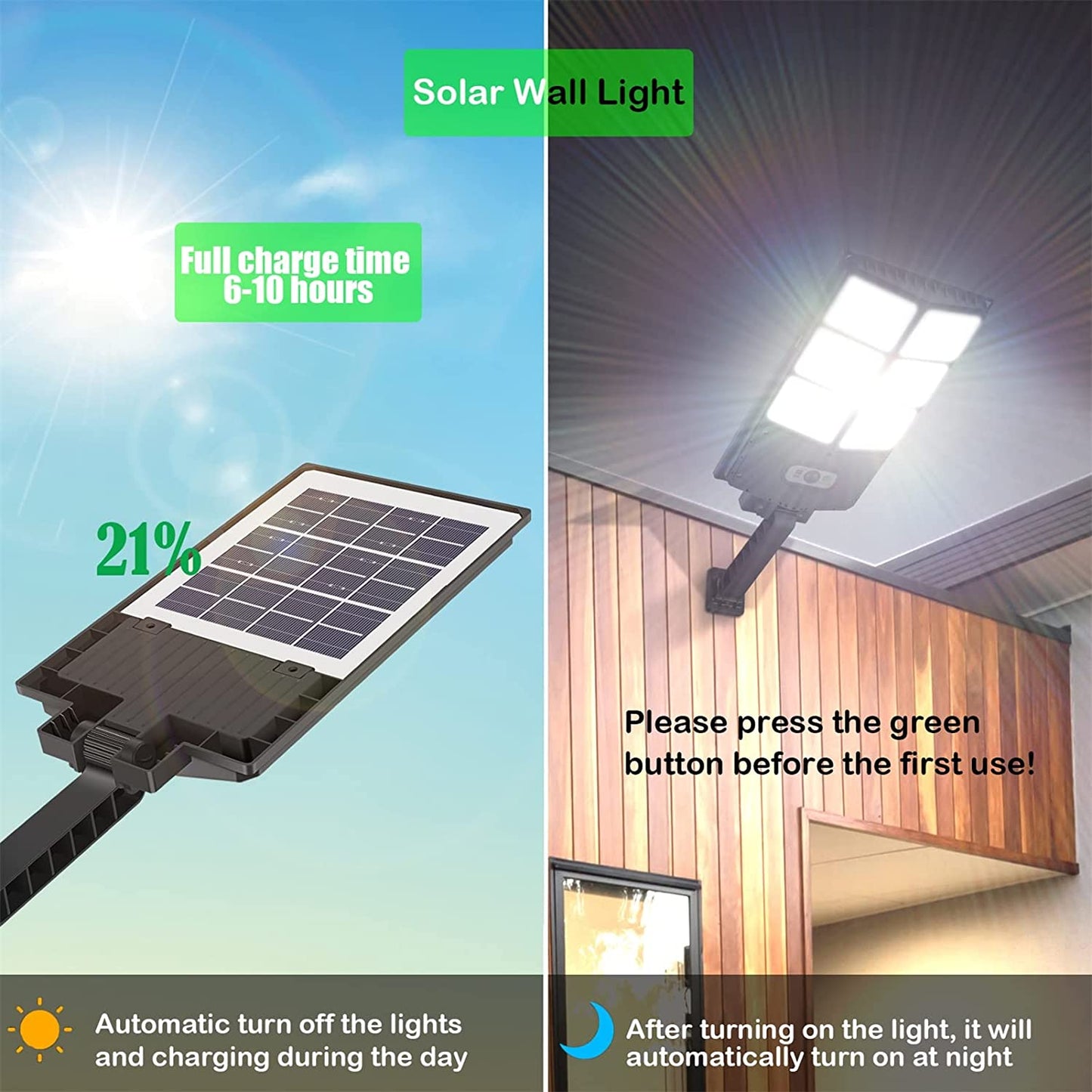 150W Solar Lights Outdoor, 3 Modes, Light Motion Sensor, Remote Control, 8000LM IP65 Waterproof