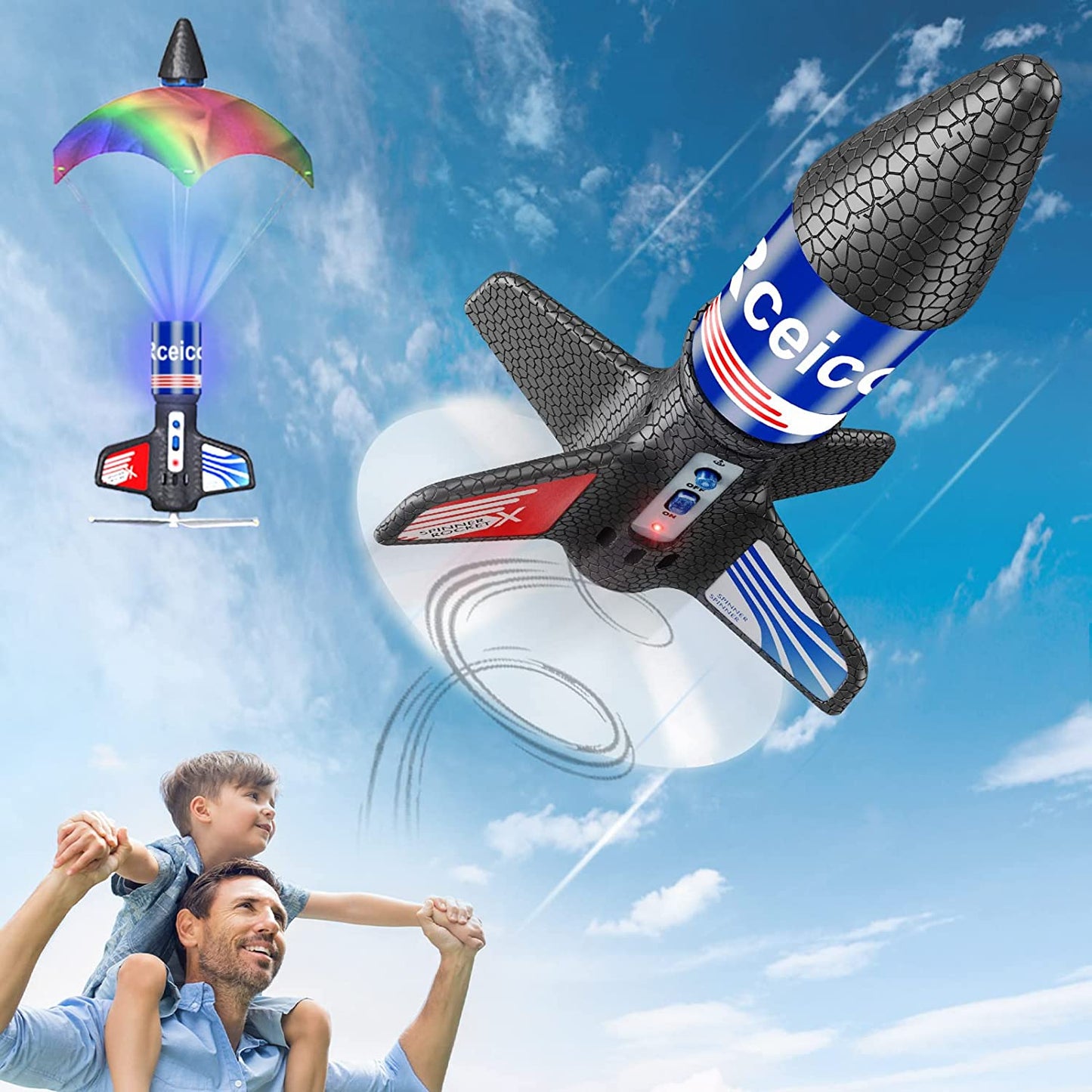 Rocket Launcher, 170 Feet of Flight Altitude, Model Rocket Kits with Launch Set