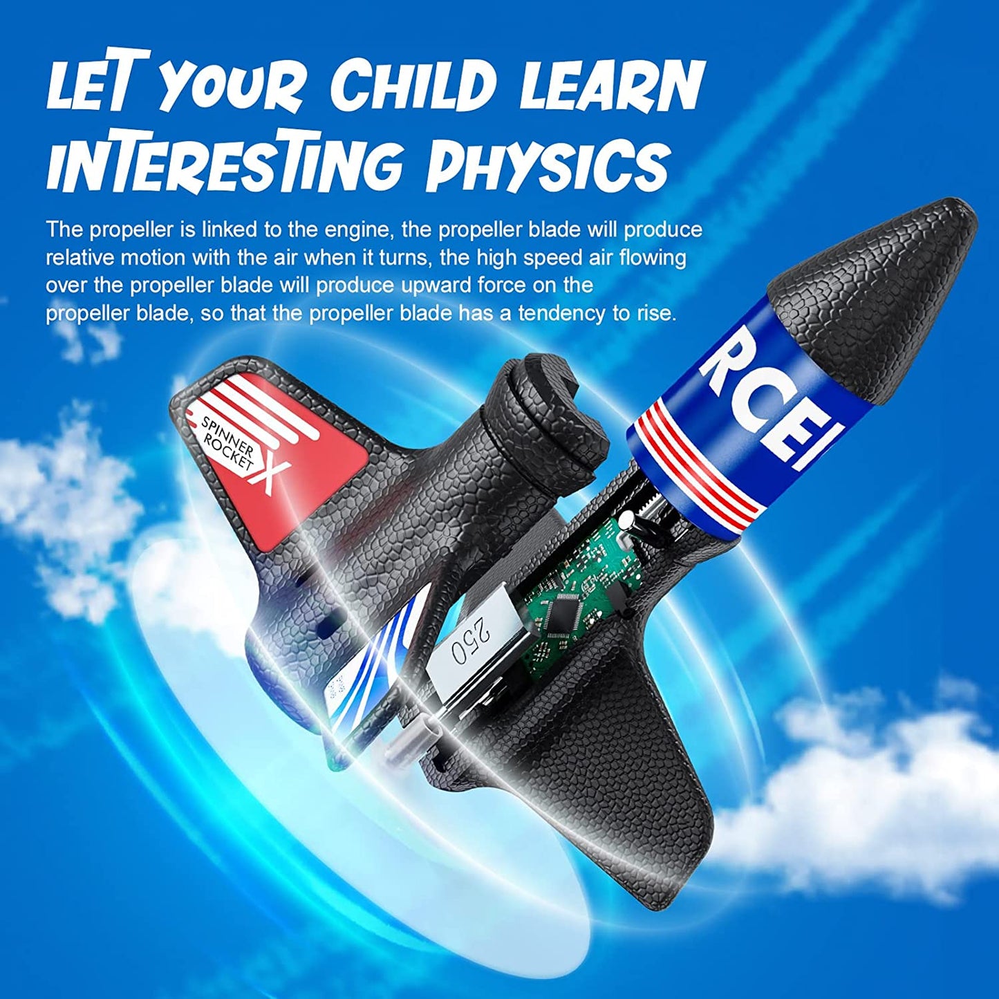 Rocket Launcher, 170 Feet of Flight Altitude, Model Rocket Kits with Launch Set