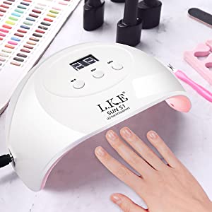 UV Light for Nails, Nail Dryer 72 W Professional Nail UV Light for Gel Polish with 3 Timers