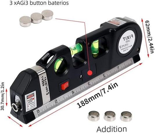 Laser Level Line Tool, Leveler Beam Tool, Metric Rulers 8ft/2.5M, Multipurpose
