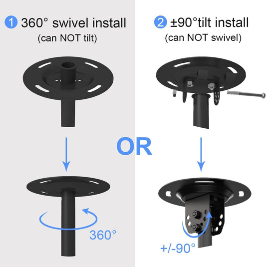 Ceiling TV Mount 26-65 inch, Max VESA 400x400mm Load 45kg/100lbs Height Adjustable