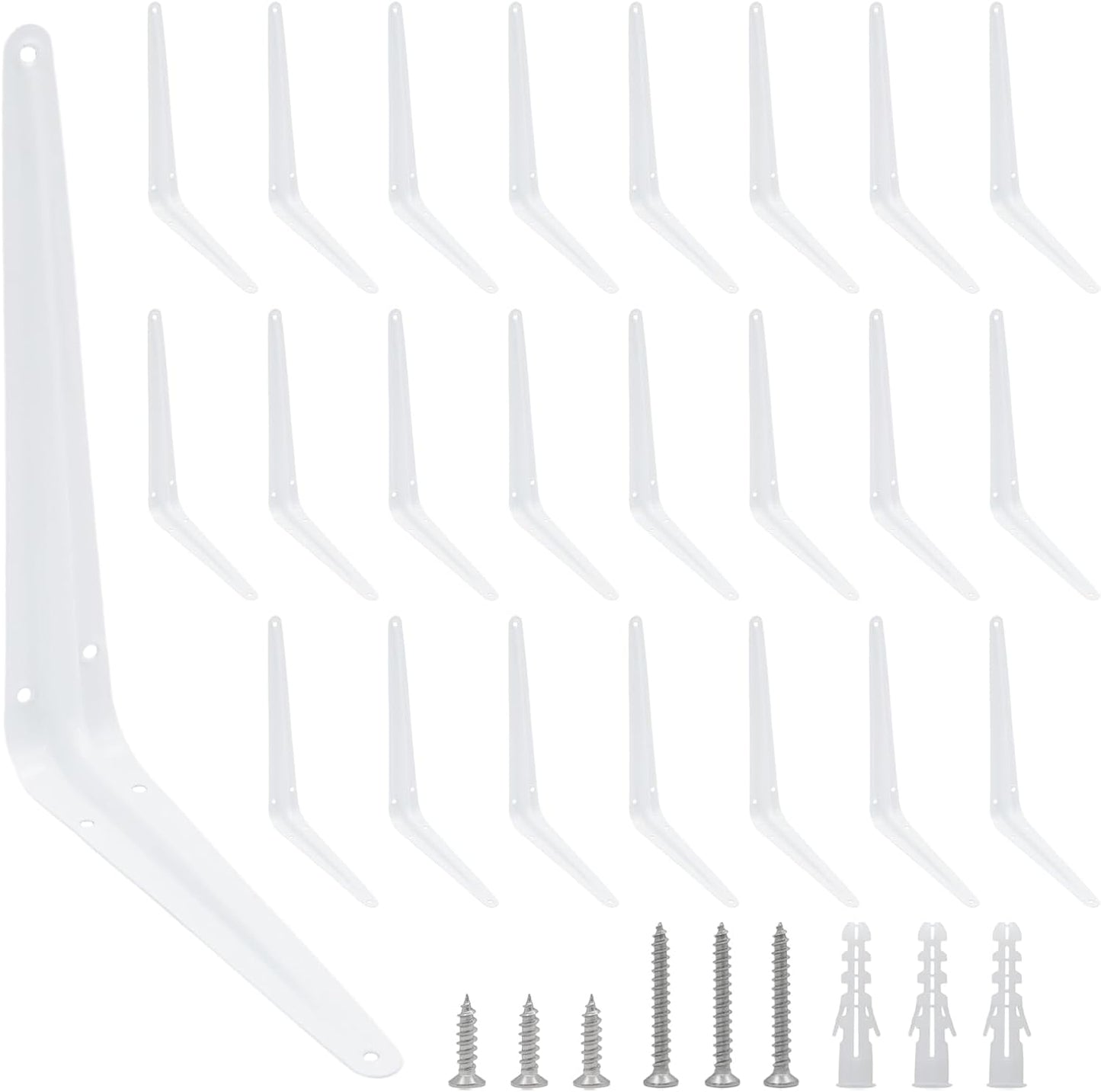 24Pcs 10 x 8 In White Shelf Brackets, Heavy-Duty, L Brackets