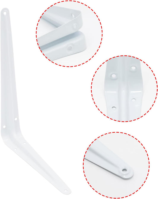 24Pcs 10 x 8 In White Shelf Brackets, Heavy-Duty, L Brackets