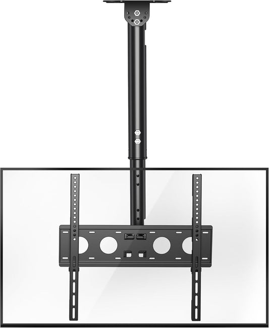 Ceiling TV Mount for Most 26 to 65 In Flat Curved TV, Swivel Tilt Height Adjustable, VESA 400x400mm