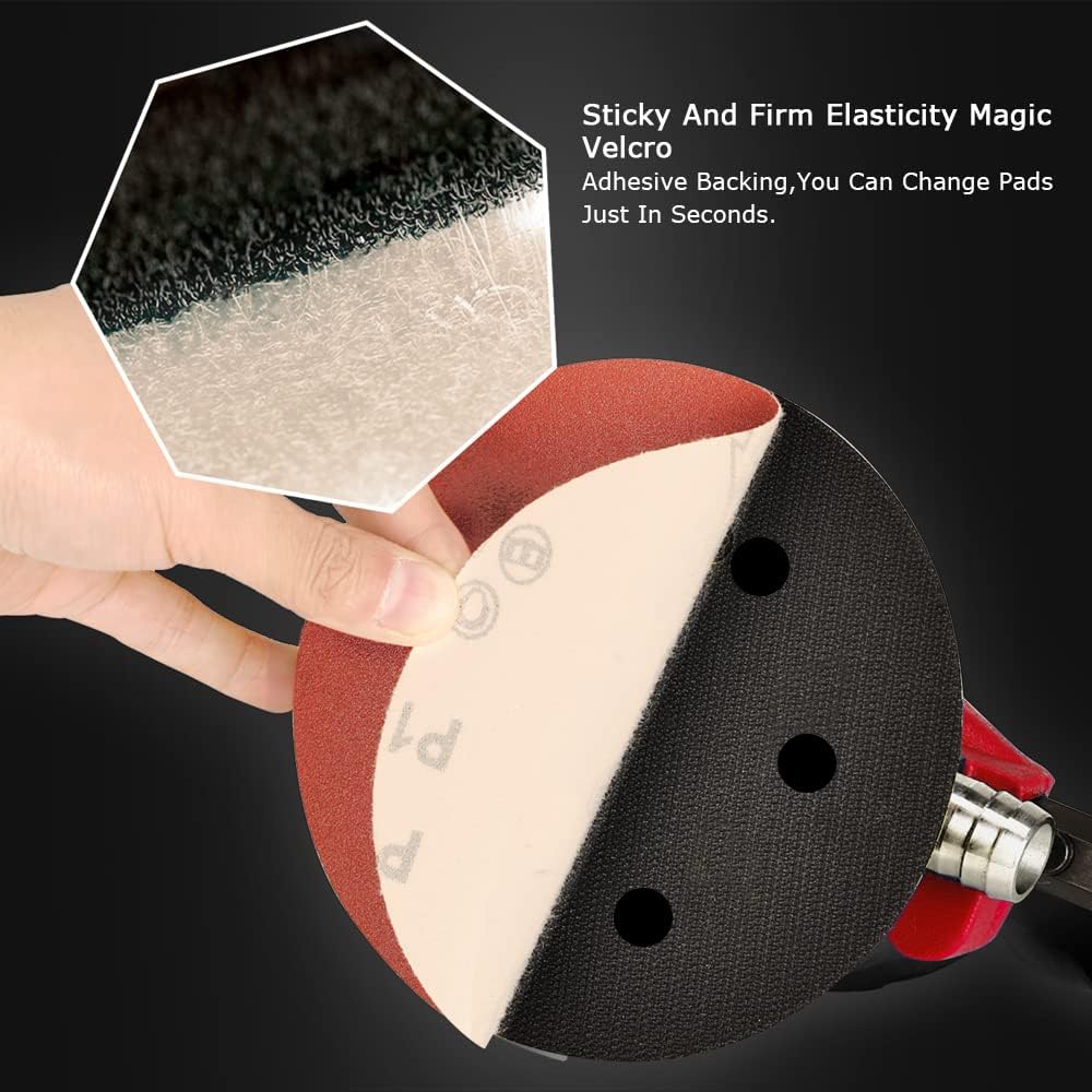 Random Orbital Sander 5" &amp; 6" Pneumatic Palm Sander, Extra 5" Backing Plate