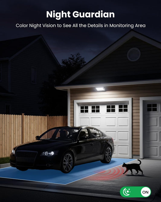 Solar Security Cameras Wireless Outdoor, 3MP Pan Tilt 360°Color Night Vision/PIR Sensor/2-Way Audio