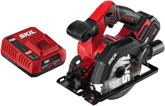 SKIL PWR CORE 12 Brushless 12V Compact 5-1/2 Inch Circular Saw, Includes 4.0Ah Lithium Battery and PWR JUMP Charger