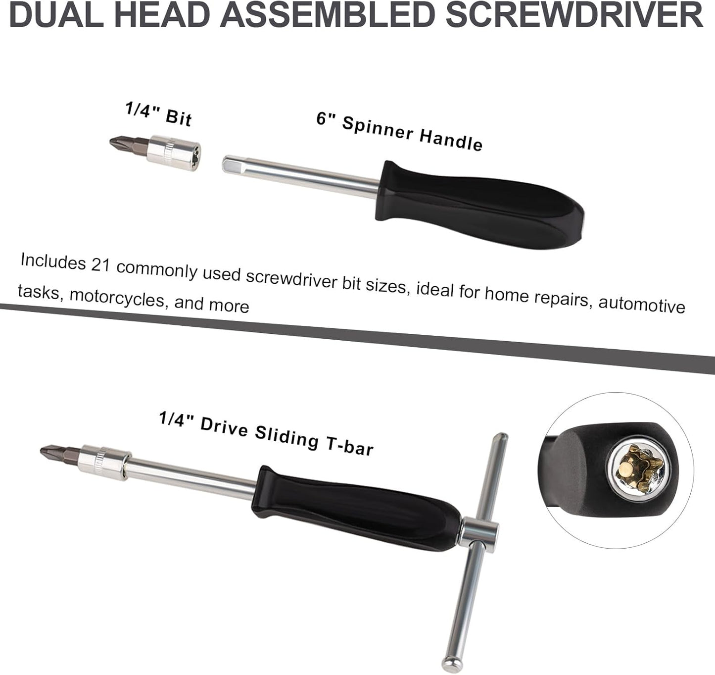 46PCS Small Drive Socket Ratchet Wrench Screwdriver Set, 1/4 Inch Metric Socket, Extension Bar