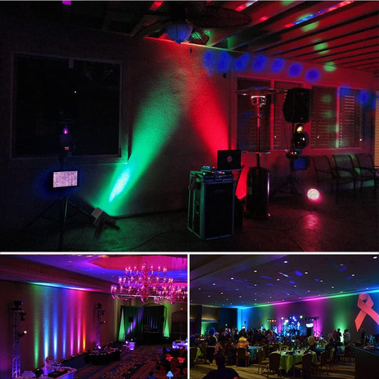Stage Lights RGB 36 LED Par Lights Sound Activated DMX Control, 7 Modes, Remote Control
