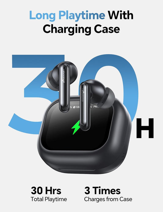 Wireless Bluetooth 5.4 Earbuds TWS, 13mm Driver Hi-Fi Deep Bass,30H Playtime, Touchscreen, Mic,IPX5