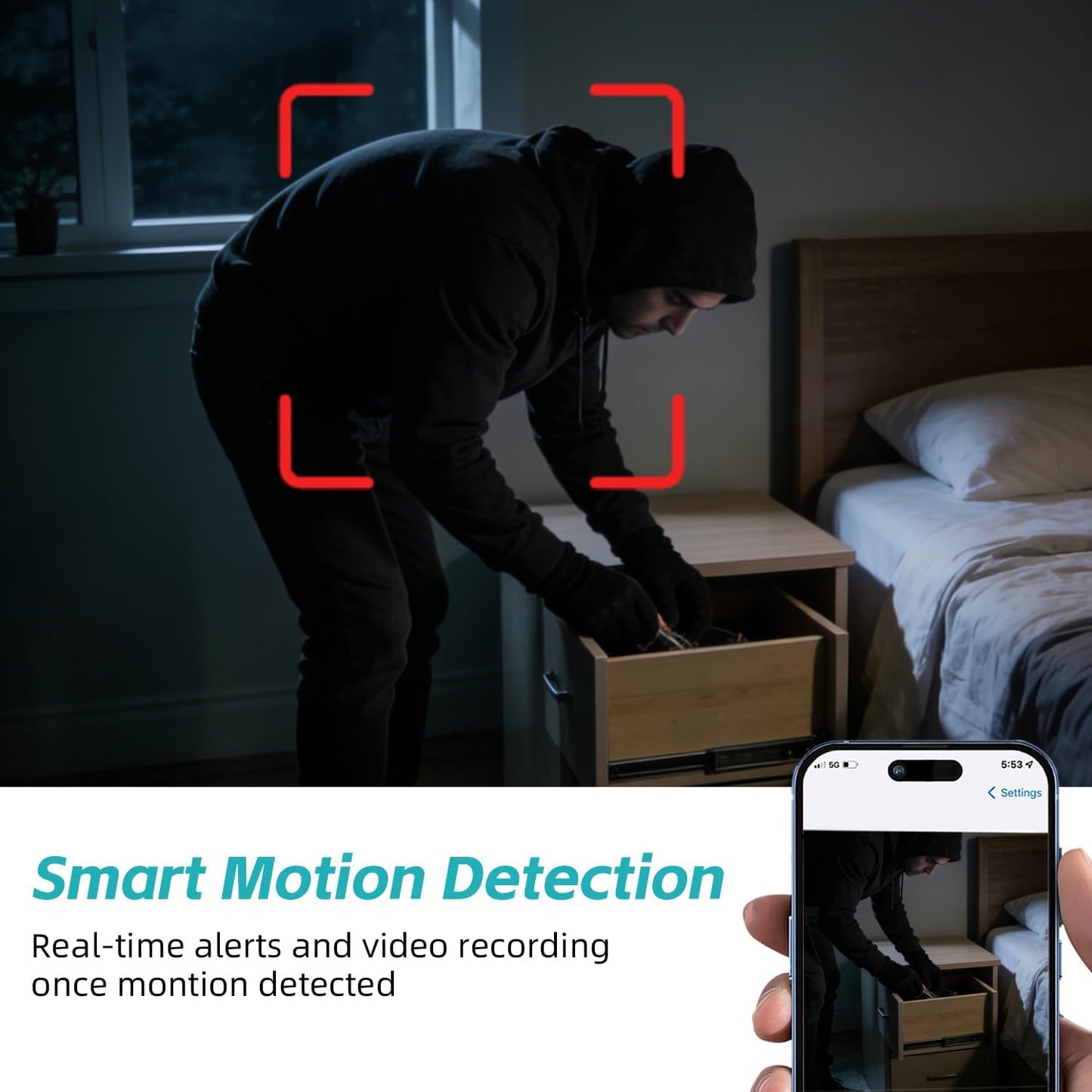 Hidden Camera Mini Spy Camera WiFi 1080P, Wireless Indoor, Night Vision &amp; Motion Detection