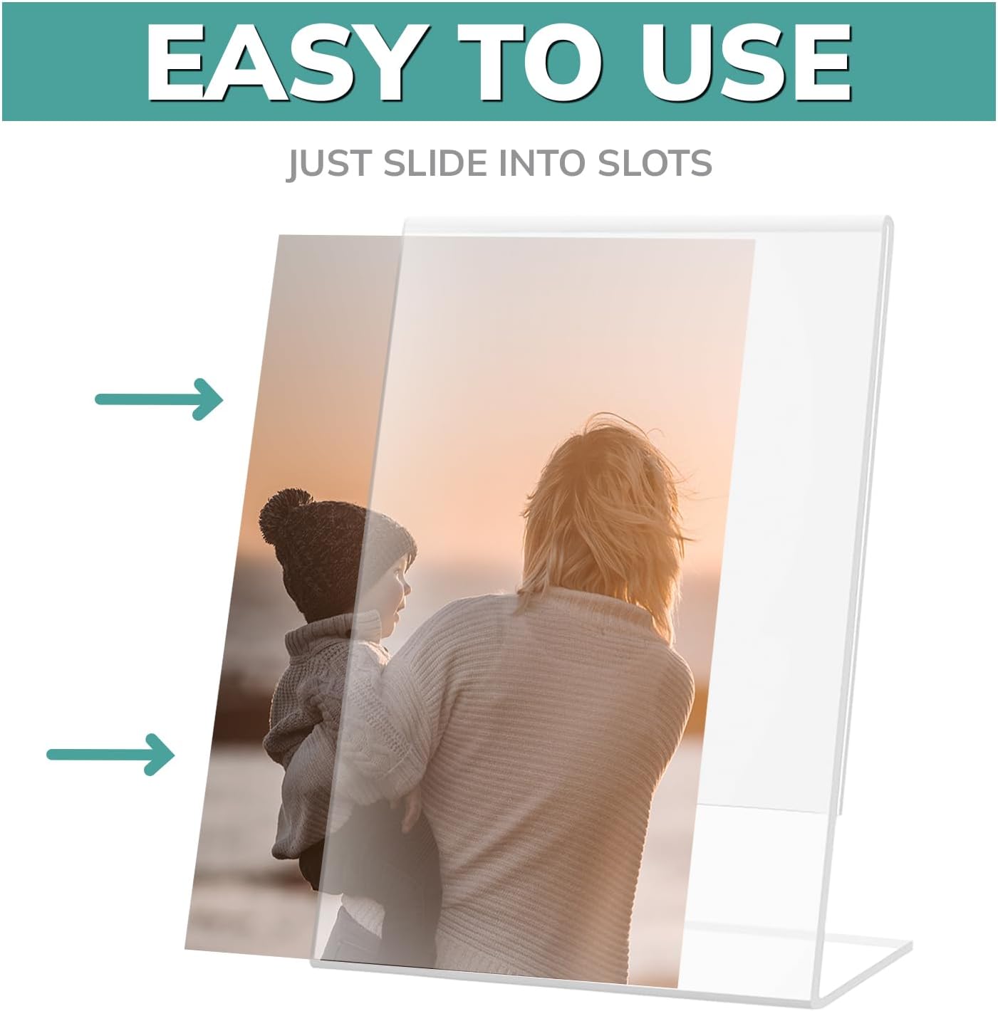 5x7 Acrylic Sign Holder, Clear Picture Frame, Menu Table Top Display (6-Pack)