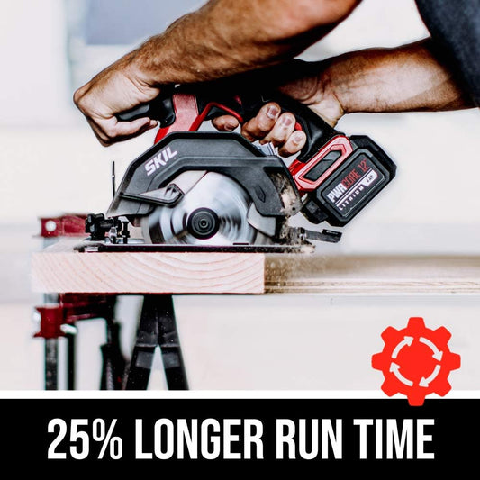 SKIL PWR CORE 12 Brushless 12V Compact 5-1/2 Inch Circular Saw, Includes 4.0Ah Lithium Battery and PWR JUMP Charger