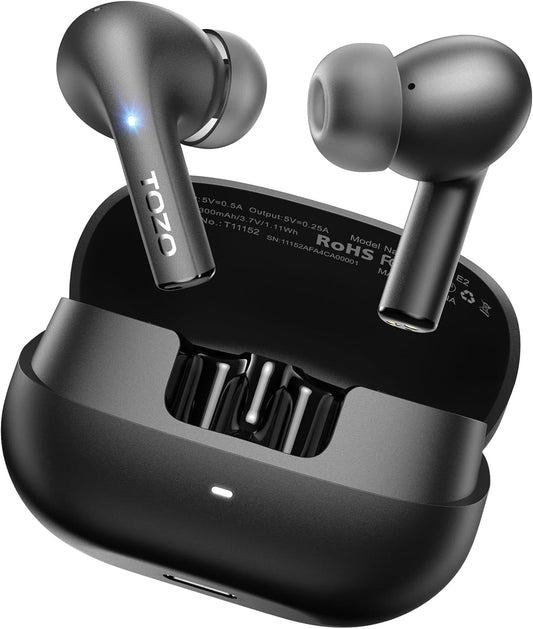 Wireless Earbuds 10mm Drivers, Powerful bass,2 mics AI call noise cancellation, 30H Playtime